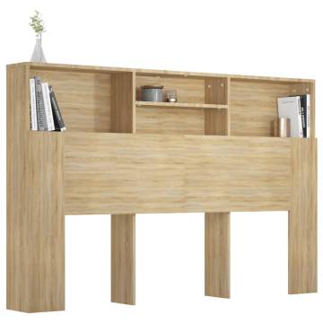 Sonoma Oak Headboard Cabinet - Stylish & Functional Storage