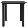 Modern Garden Dining Table 80x80cm in Black Steel & Glass