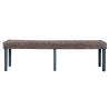 Grey Natural Kubu Rattan and Solid Mango Wood Bench - 160 cm