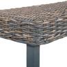 Grey Natural Kubu Rattan and Solid Mango Wood Bench - 160 cm