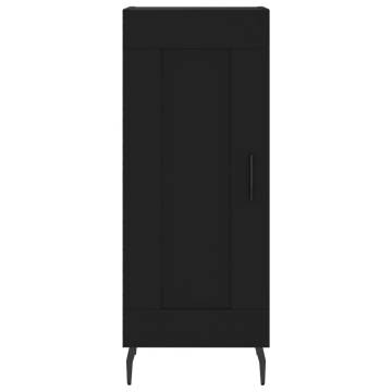 Stylish Highboard Black | 34.5x34x180 cm Engineered Wood