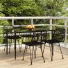 5 Piece Garden Dining Set Black Poly Rattan Colour black Size 140 cm table length Number of 4 