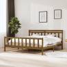 Bed Frame Honey Brown Solid Wood 200x200 cm Colour honey brown Size 200 x 200 cm 