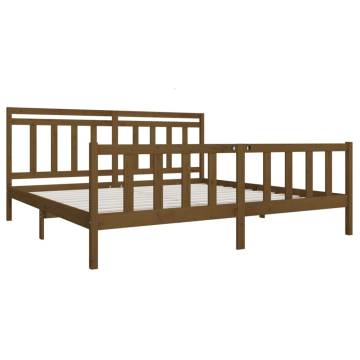 Honey Brown Solid Wood Bed Frame 200x200 cm | Hipo Market