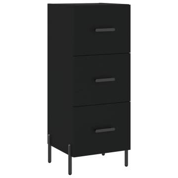 Elegant Highboard Black - 34.5x34x180 cm Engineered Wood