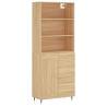 Stylish Highboard Sonoma Oak - 69.5x34x180 cm Engineered Wood