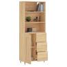 Stylish Highboard Sonoma Oak - 69.5x34x180 cm Engineered Wood