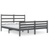 Grey Solid Wood Pine Bed Frame 135x190 cm Double | HipoMarket