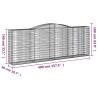 Arched Gabion Baskets - 3 Pcs Galvanised Iron for Garden