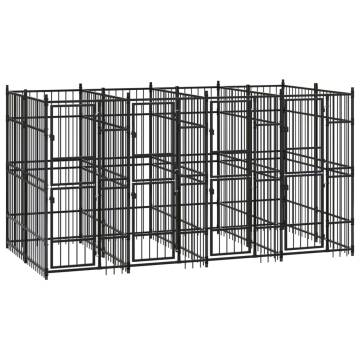 Outdoor Dog Kennel Steel 7.37 m² - Durable & Versatile