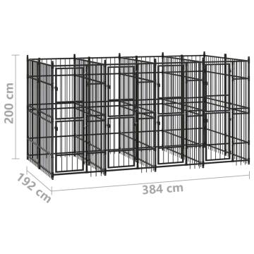 Outdoor Dog Kennel Steel 7.37 m² - Durable & Versatile