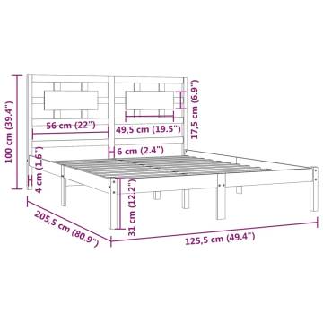 Black Pine Bed Frame 120x200 cm - Solid & Stylish