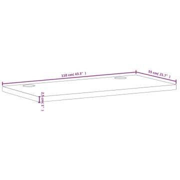 Solid Wood Beech Desk Top - 110x55x2.5 cm for Versatile Use