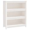 Book Cabinet White 80x35x97 cm - Solid Pine Wood Storage