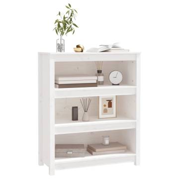 Book Cabinet White 80x35x97 cm - Solid Pine Wood Storage