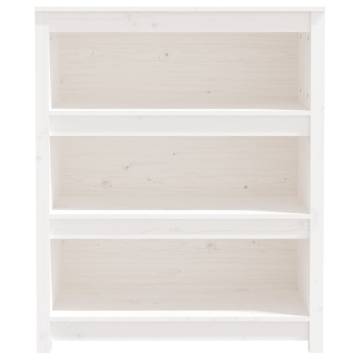 Book Cabinet White 80x35x97 cm - Solid Pine Wood Storage