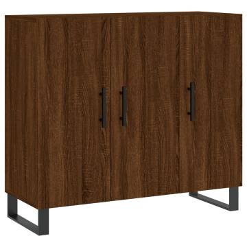 Modern Brown Oak Sideboard - 90x34x80 cm Engineered Wood