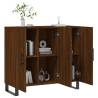 Modern Brown Oak Sideboard - 90x34x80 cm Engineered Wood