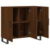 Modern Brown Oak Sideboard - 90x34x80 cm Engineered Wood