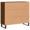 Modern Brown Oak Sideboard - 90x34x80 cm Engineered Wood