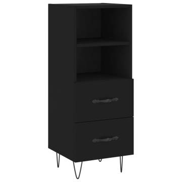 Stylish Highboard Black 34.5x34x180 cm - Engineered Wood