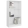 3-Tier High Gloss White Book Cabinet | Stylish Storage Solution