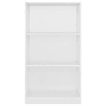 3-Tier High Gloss White Book Cabinet | Stylish Storage Solution