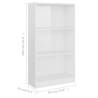 3-Tier High Gloss White Book Cabinet | Stylish Storage Solution