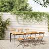 Folding Garden Chairs 6 pcs Steel and Solid Wood Acacia Colour black Quantity in Package 6 