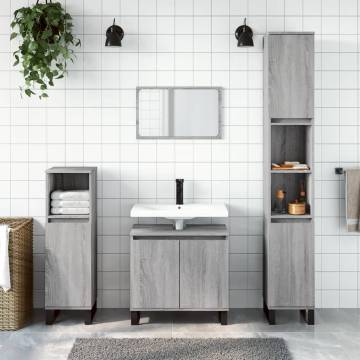 Bathroom Cabinet Grey Sonoma 30x30x190 cm | Hipomarket