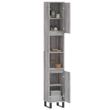 Bathroom Cabinet Grey Sonoma 30x30x190 cm | Hipomarket