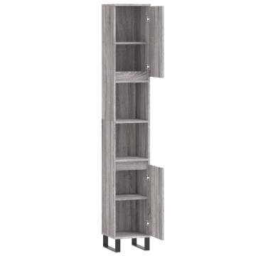 Bathroom Cabinet Grey Sonoma 30x30x190 cm | Hipomarket