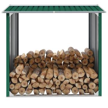 Log Storage Shed Galvanised Steel 172x91x154 cm - Green