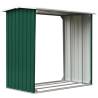 Log Storage Shed Galvanised Steel 172x91x154 cm - Green