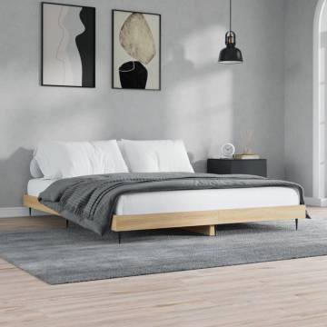 Sonoma Oak Bed Frame 140x200 cm - Durable & Stylish Design