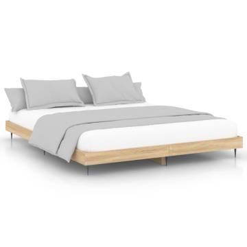 Sonoma Oak Bed Frame 140x200 cm - Durable & Stylish Design