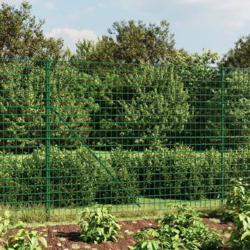 Wire Mesh Fence with Spike Anchors Green - Durable 2x25 m