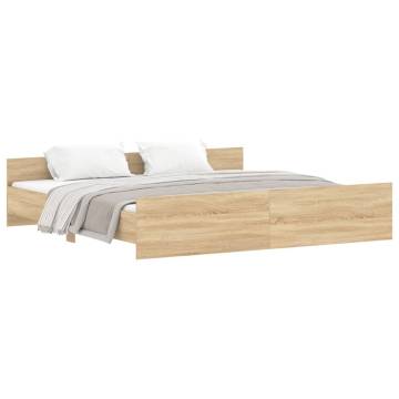 Sonoma Oak Bed Frame with Headboard & Footboard - Super King 180x200