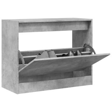 Shoe Cabinet Concrete Grey - 80x34x63 cm Engineered Wood