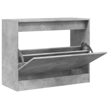 Shoe Cabinet Concrete Grey - 80x34x63 cm Engineered Wood