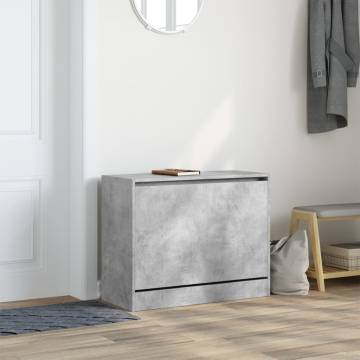 Shoe Cabinet Concrete Grey - 80x34x63 cm Engineered Wood