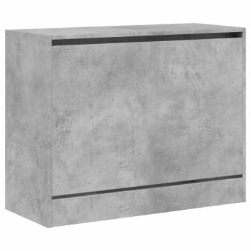 Shoe Cabinet Concrete Grey - 80x34x63 cm Engineered Wood