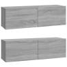 4 Piece Grey Sonoma TV Cabinet Set | Stylish Storage Solution