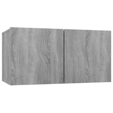 4 Piece Grey Sonoma TV Cabinet Set | Stylish Storage Solution