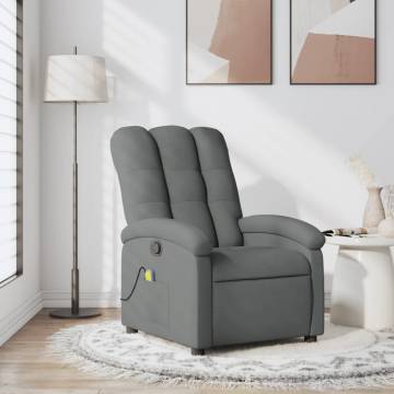 Massage Recliner Chair - Dark Grey Fabric Comfort