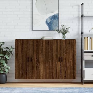 Wall Mounted Cabinets 2 pcs Brown Oak - Elegant Storage Solution