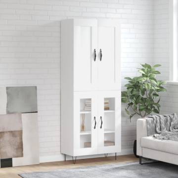 Stylish Highboard White 69.5x34x180 cm | Durable Storage Solution