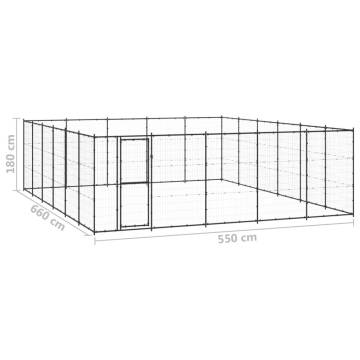 Outdoor Dog Kennel Steel - 36.3 m² Play Paradise