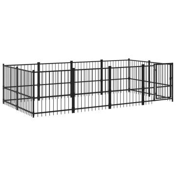 Outdoor Dog Kennel Steel 7.51 m² - Safe & Durable | Hipomarket