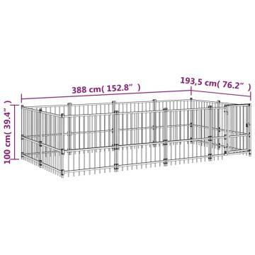 Outdoor Dog Kennel Steel 7.51 m² - Safe & Durable | Hipomarket